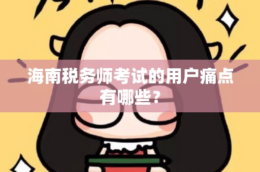 海南税务师考试的用户痛点有哪些？