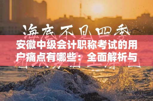 安徽中级会计职称考试的用户痛点有哪些：全面解析与解决方案