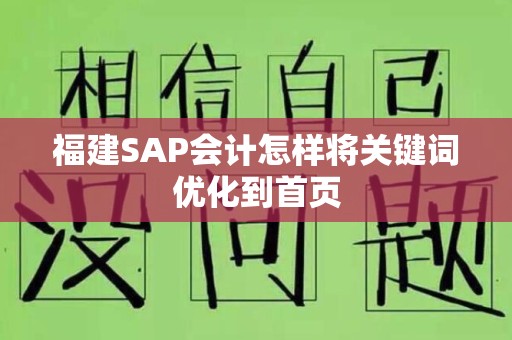 福建SAP会计怎样将关键词优化到首页
