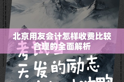 北京用友会计怎样收费比较合理的全面解析