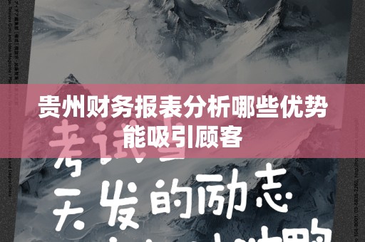 贵州财务报表分析哪些优势能吸引顾客