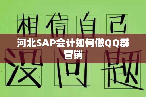 河北SAP会计如何做QQ群营销