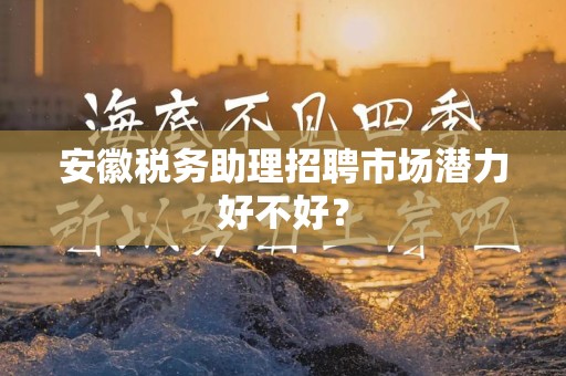 安徽税务助理招聘市场潜力好不好？