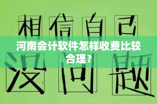 河南会计软件怎样收费比较合理？