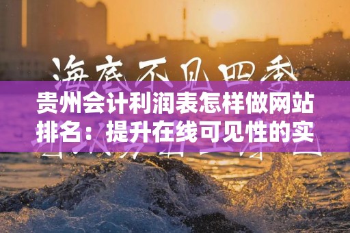 贵州会计利润表怎样做网站排名：提升在线可见性的实用指南