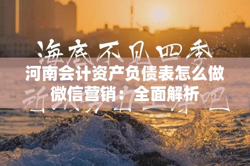河南会计资产负债表怎么做微信营销：全面解析