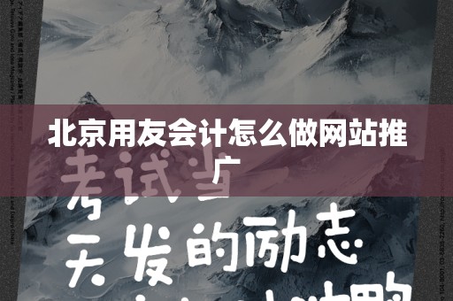 北京用友会计怎么做网站推广
