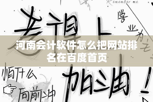 河南会计软件怎么把网站排名在百度首页
