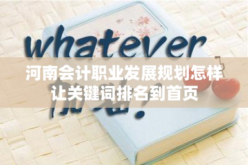 河南会计职业发展规划怎样让关键词排名到首页