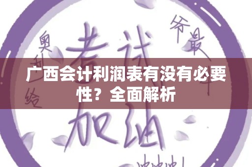广西会计利润表有没有必要性？全面解析