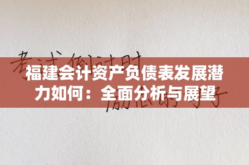 福建会计资产负债表发展潜力如何：全面分析与展望