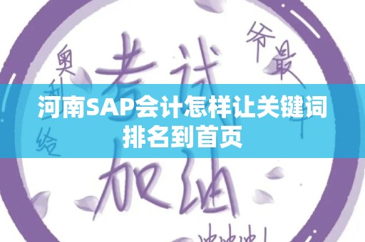 河南SAP会计怎样让关键词排名到首页