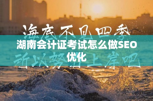 湖南会计证考试怎么做SEO优化