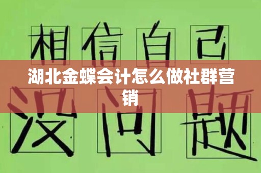 湖北金蝶会计怎么做社群营销