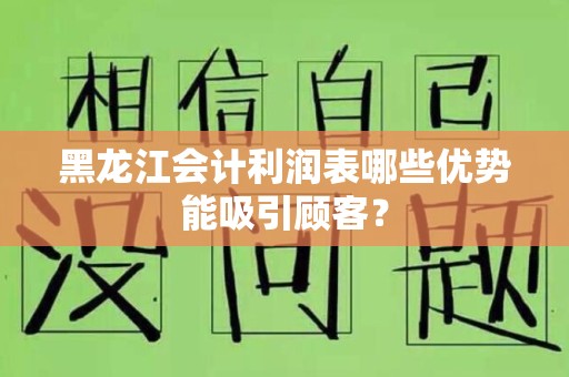黑龙江会计利润表哪些优势能吸引顾客？