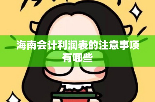 海南会计利润表的注意事项有哪些