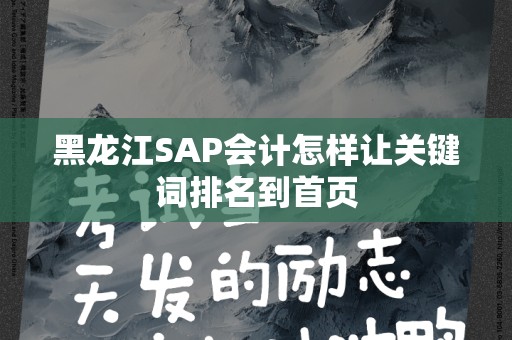 黑龙江SAP会计怎样让关键词排名到首页