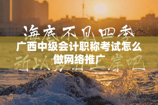 广西中级会计职称考试怎么做网络推广
