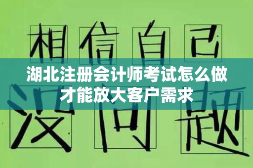 湖北注册会计师考试怎么做才能放大客户需求