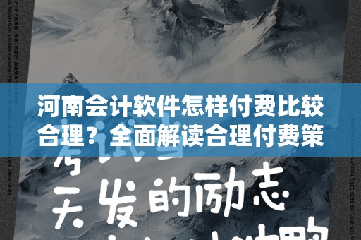 河南会计软件怎样付费比较合理？全面解读合理付费策略