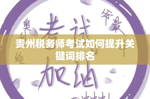 贵州税务师考试如何提升关键词排名