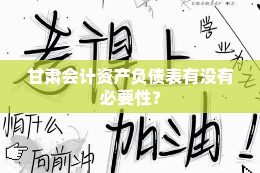 甘肃会计资产负债表有没有必要性？