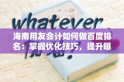 海南用友会计如何做百度排名：掌握优化技巧，提升曝光度