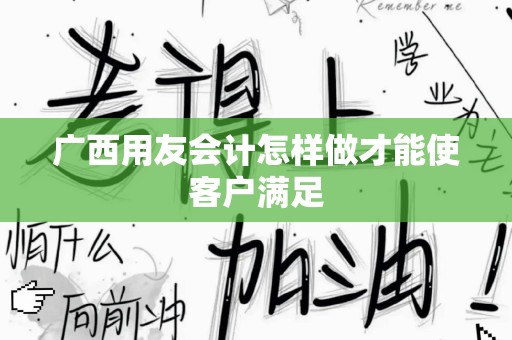 广西用友会计怎样做才能使客户满足