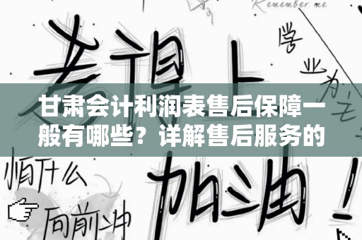 甘肃会计利润表售后保障一般有哪些？详解售后服务的重要性