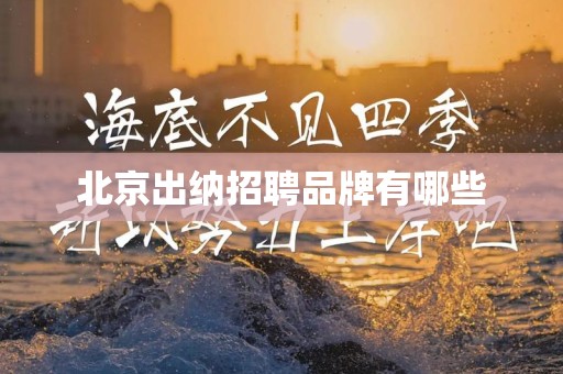 北京出纳招聘品牌有哪些