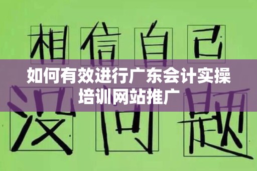 如何有效进行广东会计实操培训网站推广