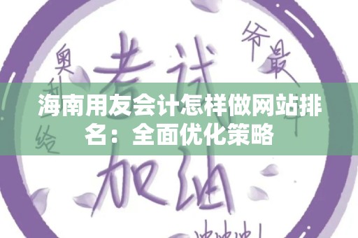 海南用友会计怎样做网站排名：全面优化策略