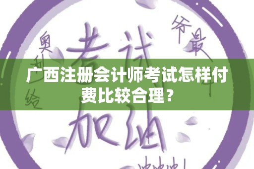 广西注册会计师考试怎样付费比较合理？