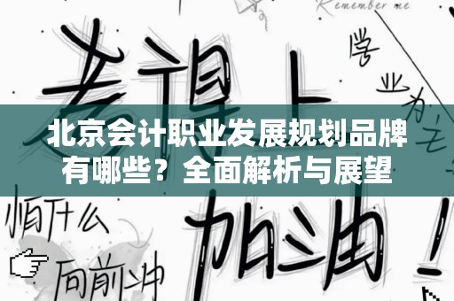 北京会计职业发展规划品牌有哪些？全面解析与展望
