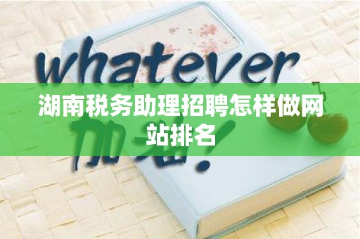 湖南税务助理招聘怎样做网站排名