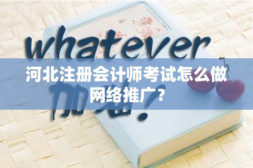 河北注册会计师考试怎么做网络推广？