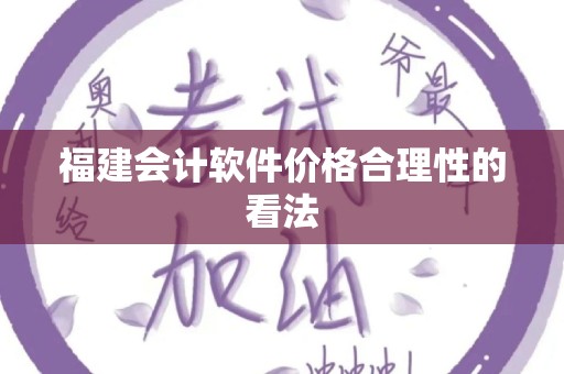福建会计软件价格合理性的看法