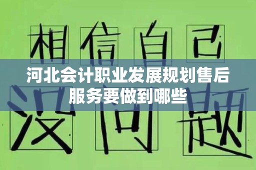 河北会计职业发展规划售后服务要做到哪些
