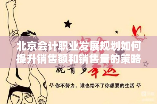北京会计职业发展规划如何提升销售额和销售量的策略